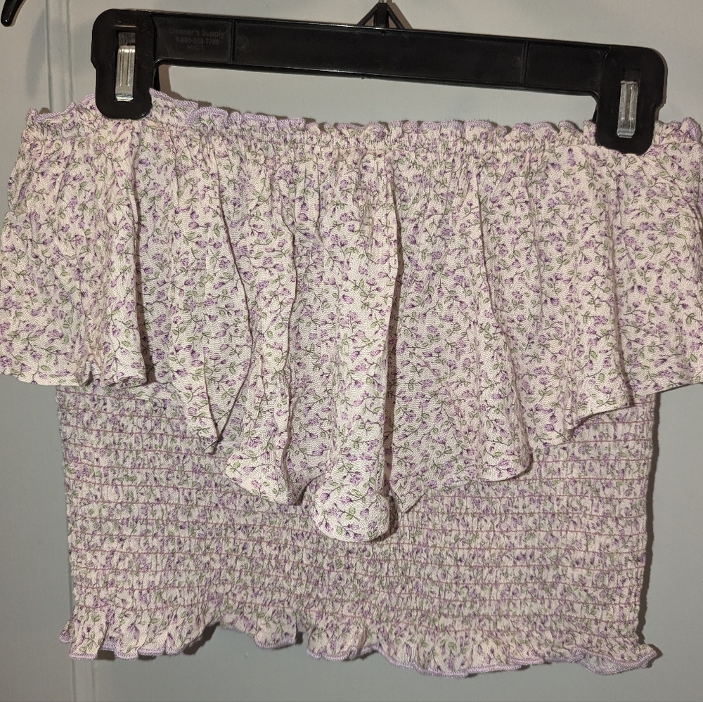 Strapless Floral Top